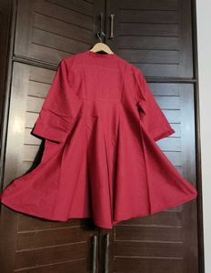 Rangmanch Red Embroidered Cotton Kurta