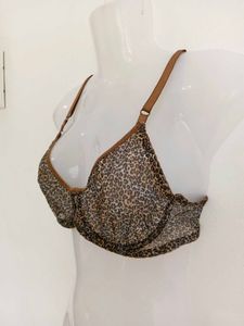 Sheer Leopard Print Bra
