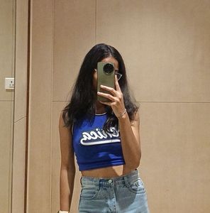 Blue Chica Crop Tank Top