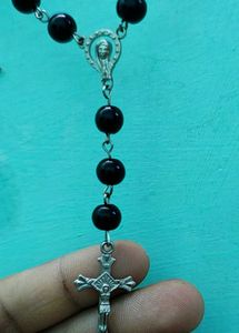 Elegant Black Rosary Necklace