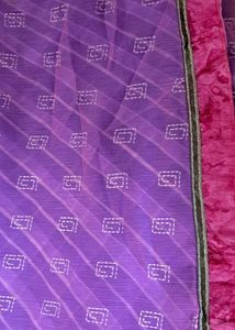 🎀🎀Vibrant Purple Leheriya Saree