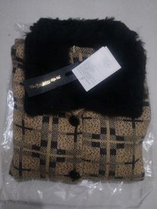 Stylish Plaid Coat with Faux Fur Collar