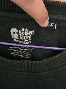 The Souled Store Solid Black Oversized T-Shirt