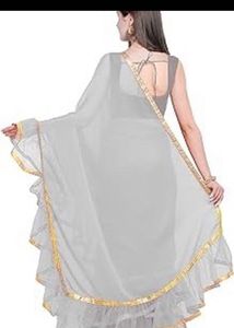 Ruffle Net Saree With Petticoat &amp; Blouse