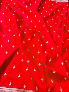 Banarsi satin silk saree with embroidery work