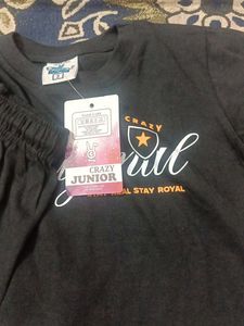 Cute Black T-shirt and Shorts Set
