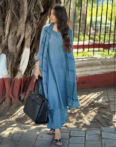 Stylish Blue Cotton Kurta Set