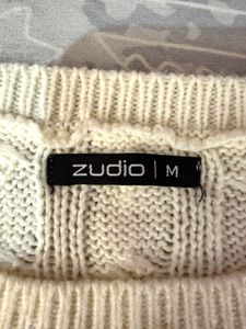 Cream &amp; Navy Striped Knit Sweater