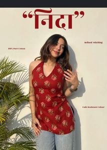Halter neck short kurti