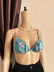 Boho Floral Print Bikini Top