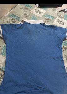 Chic Blue Collared Polo Shirt