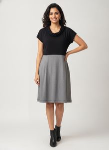 Chic Black and Grey Two-Tone Dress