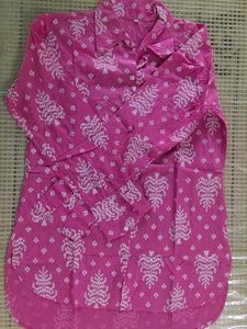Pink Printed Cotton Coord Set