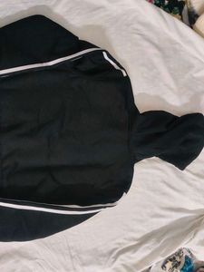 Black Hoodie with White Stripes