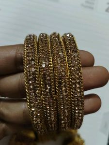 Set of Golden Bangles with Jhumka Danglers