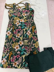 Women's Floral Print Short Sleeve Dress