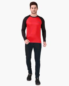 CORWOX Men's Red &amp; Black Dry Fit T-Shirt
