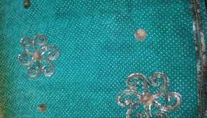 Beautiful Teal Saree with Silver Embellishments
