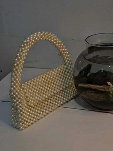 Elegant Pearl Beaded Clutch Bag
