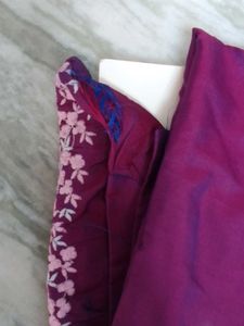 Purple Embroidered Kurta and Pant Set