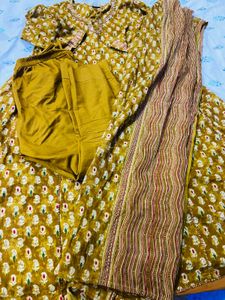 Beautiful Mustard Kurta Set with Dupatta