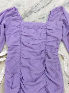 lavender dress with belt