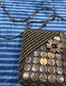 Unique Beaded Clutch Bag with Floral Design