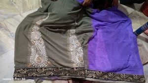 Beautiful Purple Embellished Saree
