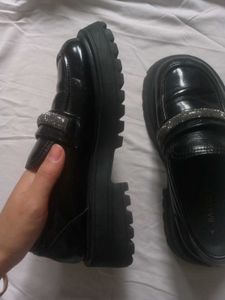 Chunky Loafers with Rhinestone Detail