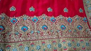 Stunning Embroidered Pink Silk Saree