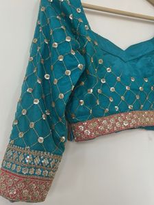 Teal/ Turquoise Embellished Blouse