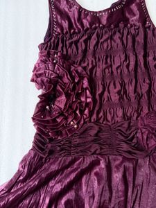 Stunning Ruffled Purple Ethnic Gown