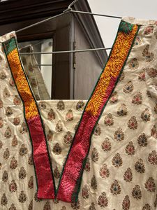 elegant Punjabi kurti with phulkari lace