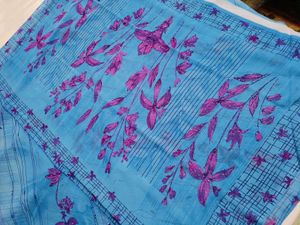 🇳🇿💫🎀Elegant Blue Floral Print Saree