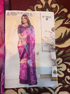 Beautiful Pink Fancy Floral Saree