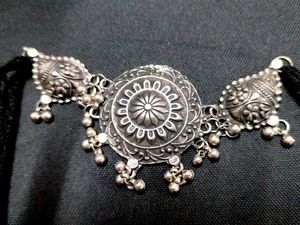 Oxidized Silver Necklace and Earring Set