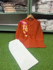 Embroidered Rust Co-Ord Set