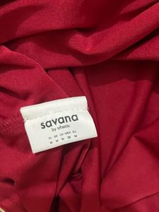 Stylish Red tie Shoulder Ruched Top