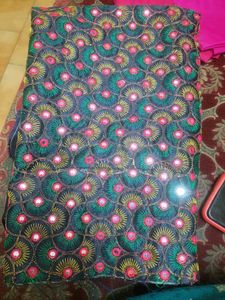 Embroidered Mirror Work Fabric