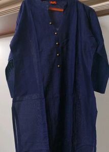 Navy Blue Tunic Top with Brass Buttons