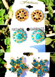 6 Sparkling Earring Stud Set