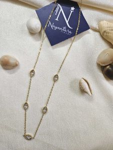 Anti-tarnish Stone Studded Long Chain Necklace