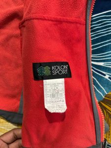 Kolon Sport Og Red &amp; Gray Zip-Up Jacket