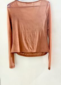 Sheer Embellished Twist Front Top