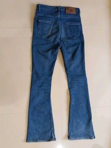 Flared Blue Denim Jeans