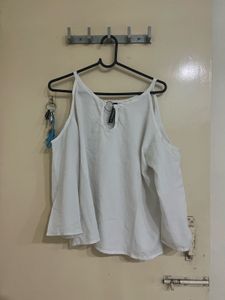 Elegant White Cold Shoulder Top