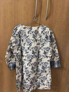 Blue Floral Print Kurta