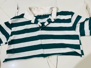 Striped Cropped Rugby Tshirt
