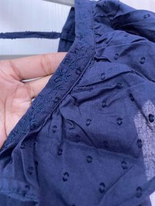 Ritu Kumar Navy Blue Ruffled Midi Dress