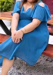 teal blue dress